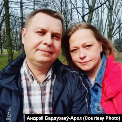 Андрэй Бардухаеў-Арол разам з жонкай Алесяй. Архіўнае фота.