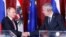Austrian President Alexander Van der Bellen (right) and Russian President Vladimir Putin shake hands after a news conference in Vienna on June 5.