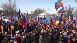 Moldovan Supporters Of Unification With Romania Gather In Chisinau