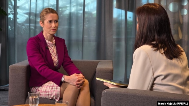 Верховный представитель ЕС по иностранным делам и политике безопасности Кайя Каллас дает эксклюзивное интервью журналисту "Радио Свобода" Зориани Степаненко. Варшава, Польша, 4 марта 2026 года