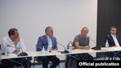 Armenia - Former President Robert Kocharian meets with senior members of ihs opposition Hayastan alliance, Yerevan, September 14, 2021.