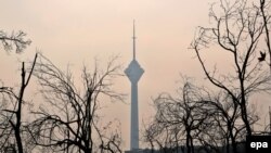 Milad telecommunication tower in Tehran, December 16, 2015