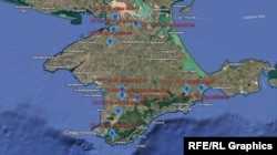 Карта нанесенных ударов по электроподстанциям в Крыму в период с 1 по 6 июля (за исключением западных районов полуострова)