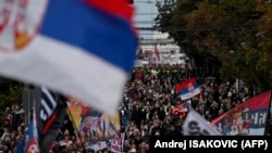 სტუდენტური მოძრაობის წინასაარჩევენო დემონსტრაცია ბელგრადში. 22 ოქტომბერი 2026 წელი