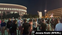 Blokada raskrsnice u blizini zgrada Pokrajinske vlade i Skupštine Novog Sada, 16. jun 2025. 