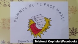 Desen realizat de copii la Arad / program al celor de la Asociația Telefonul Copilului