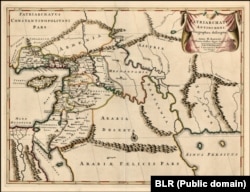 Голландська карта 1700 року Patriarchatus Antiocheni Geographica Descriptio, на якій показані обшири Антіохійського патріархату