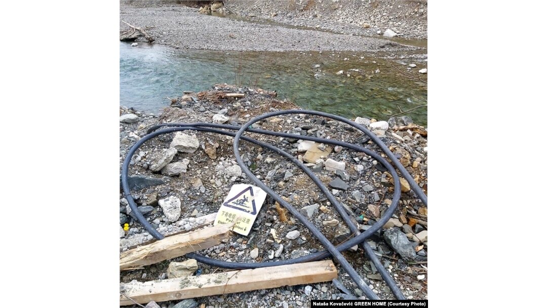 The Tara riverbed near the town of Matesevo in northern Montenegro where the construction of the highway is underway.