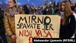 Sa protesta studentske grupe "Kamo śutra", Podgorica, 5. februar 2025.