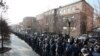 Armenia - Riot police are deployed outside the Central Election Commission building in Yerevan ahead of an opposition rally, 10Dec2015. 