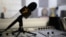 UKRAINE -- Radio Svoboda rfer microphone in studio, 2021