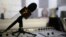 UKRAINE -- Radio Svoboda rfer microphone in studio, 2021