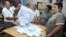Ballots being counted after Azerbaijan's parliamentary elections on September 1. 
