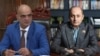 Armenia - The leader of the opposition DOK party Vardan Ghukasian (R) and his lawyer Levon Baghdasarian, combo photo, Undated 