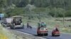 Armenia -- Workers rebuild a road in Gegharkunik province, Juy 4, 2020.