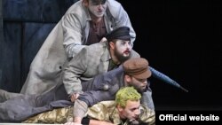 A production of Ubu Roi, a play by Alfred Jary, at Bucharest's National Theater Festival in 2015