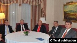 Armenia -- Foreign Minister Eduard Nalbandian meets with the leadership of the Armenian Assembly of America in New York.