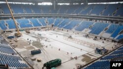 The St. Petersburg stadium during construction 