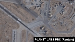 Satellite image shows US fighter jets at the Muwaffaq Salti Air Base in Jordan, often a target of Iranian ballistic missiles.