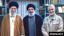 Supreme Leader Ali Khamenei's website released this "never seen before" photo Sept. 25 showing him with Hezbollah leader Hassan Nasrallah. Undated.