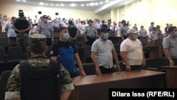 Оглашение приговора по делу о взрывах на складе боеприпасов в Арыси. Шымкент, 26 июля 2021 года.