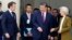 French President Emmanuel Macron (left), Chinese leader Xi Jinping (center), and European Commission President Ursula von der Leyen (right) leave after holding a trilateral talks in Paris in 2024. 