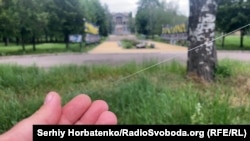 Оптоволоконный провод от дрона, Константиновка, Донецкая область Украины