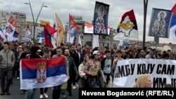 Studentët në Serbi duke protestuar në mbështetje të serbëve në Kosovë. Tetor, 2025. 
