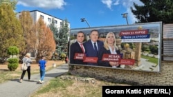 Predizborni bilbord u centru Banjaluke, sa Miloradom Dodikom u centru, 15. septembar 2026.