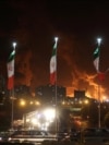 Fire rages at Tehran's Shahran oil depot after an Israeli attack on June 15. 