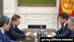 Мухаммедкалый Абылгазиев менен Алексей Миллердин жолугушуусу. Бишкек, Кыргызстан.