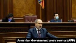 ARMENIA -- Armenian Prime Minister Nikol Pashinian addresses the parliament in Yerevan, November 16, 2020