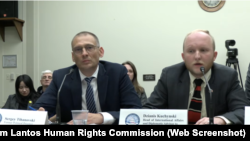 Сяргей Ціханоўскі і Дзяніс Кучынскі. Вашынгтон, 3 лютага 2026 году