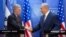 Israeli Prime Minister Benjamin Netanyahu (right) shakes hands with U.S. national-security adviser John Bolton during their meeting at the prime minister's office in Jerusalem on August 20.