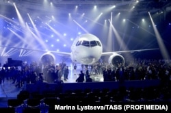 The rollout of the MC-21 jet airliner in Irkutsk in June 2016