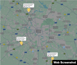At 5:11pm Moscow time on September 3, Flightradar24’s live flight-tracking map showed very limited air traffic at Moscow’s three major commercial airports.