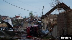 Aftermath of rare tornado in Moravska Nova Ves