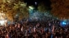 Tens of thousands of pro-Europe Georgians rallied in Tbilisi on October 20 ahead of parliamentary elections set for October 26.