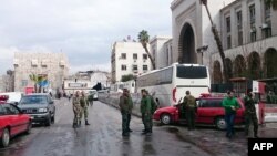 Սիրիա - Անվտանգության ուժերը Արդարադատության պալատի մոտ՝ պայթյունից հետո, Դամասկոս, 15-ը մարտի, 2017թ․