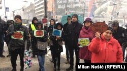 Protest ispred Vlade Srbije, 15. decembar 2018.