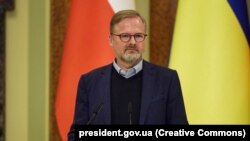 UKRAINE – Prime Minister of the Czech Republic Petr Fiala during his visit to Ukraine. Kyiv, October 31, 2022
