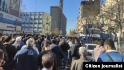 Protesters on the streets of Tehran on December 28.