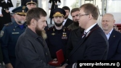 Глава Чечни Рамзан Кадыров и заместитель генерального директора РЖД Иван Колесников