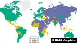 Freedom House, 2016-njy ýylyň dünýä kartasy