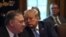 US President Donald Trump looks at Secretary of State Mike Pompeo as he participates in a Cabinet meeting at the White House on July 16, 2019 in Washington,DC.