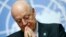 Emisarul special ONU pentru Siria Staffan de Mistura la o conferință de presă, Geneva,14 martie 2016