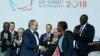 Armenia - Armenian Prime Minister Nikol Pashinian congratulates Louise Mushikiwabo, new head of the International Organization of La Francophonie (OIF), at a summit in Yerevan, 12 October 2018.