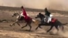 Cover for video - Ethnic Kyrgyz girls from China, Riza and Gulsanat, travel on horseback to Kyrgyzstan.