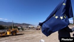 Armenia - The site of a new Armenian-Georgian border checkpoint constructed with the EU's financial assistance, Bagratashen, 27Sep2013. 