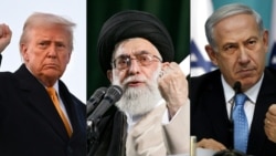 US President Donald Trump (left), Iranian Supreme Leader Ayatollah Ali Khamenei (center), and Israeli Prime Minister Benjamin Netanyahu (composite file photo)